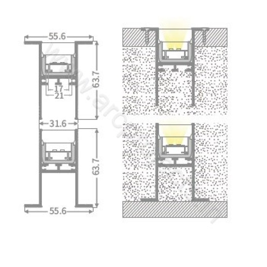 PROFILE-LIGHTS-ARC-CHN-WP04AL2